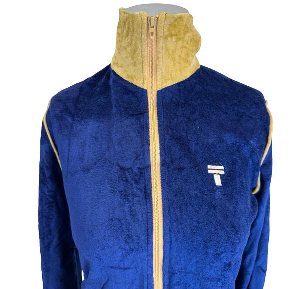 Vintage 60s Tony Trabert Blue Velour Tennis Jacket Small Made in USA Sportswear - Picture 10 of 16